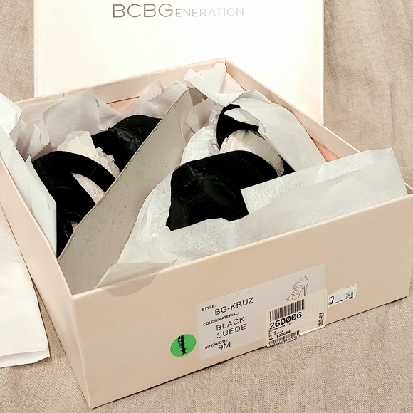 BCBGeneration black suede Kruz stiletto sandals, size 9, NIB - Picture 8 of 9